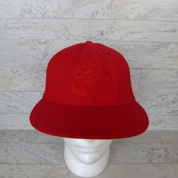 Vintage Houston Rockets Hat Reebok Red Hardwood Classics Basketball 7 5/8 Wool - Picture 1 of 10